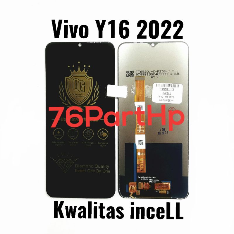 Lcd Touchscreen Fullset Kwalitas Incell Vivo Y16 2022 - Hitam