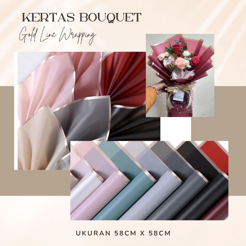 

KERTAS BOUQUET GOLD LINE | KERTAS BUKET BUNGA DLL | KERTAS KADO