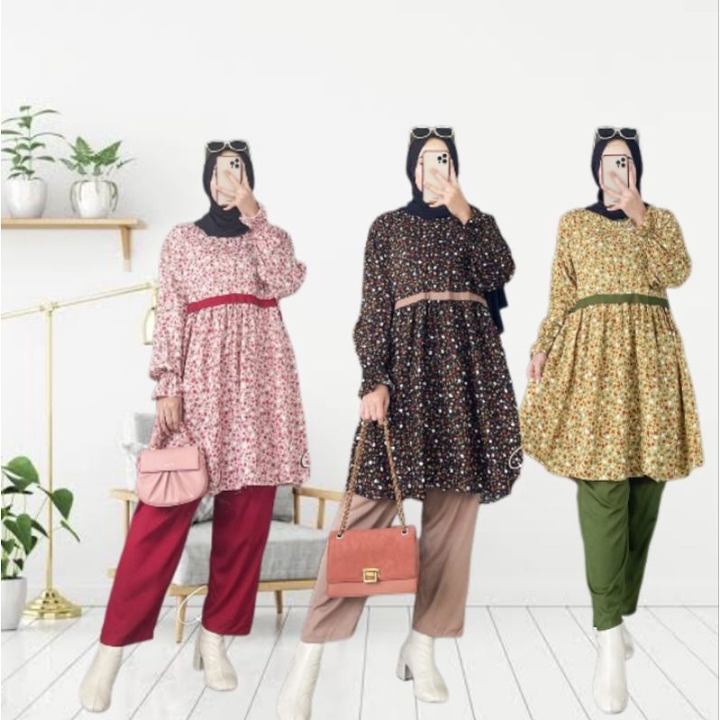 BELLA ONE SET SETELAN CELANA BAHAN RAYON Original by Zayra