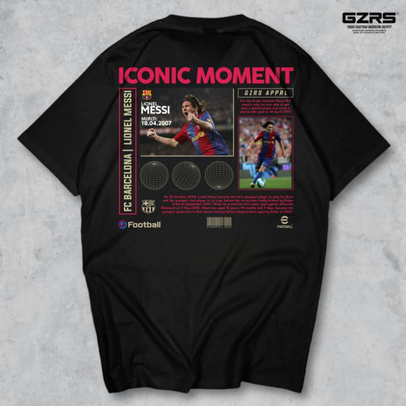 GZRS T-shirt Iconic Moment Messi Stats 2007- Black