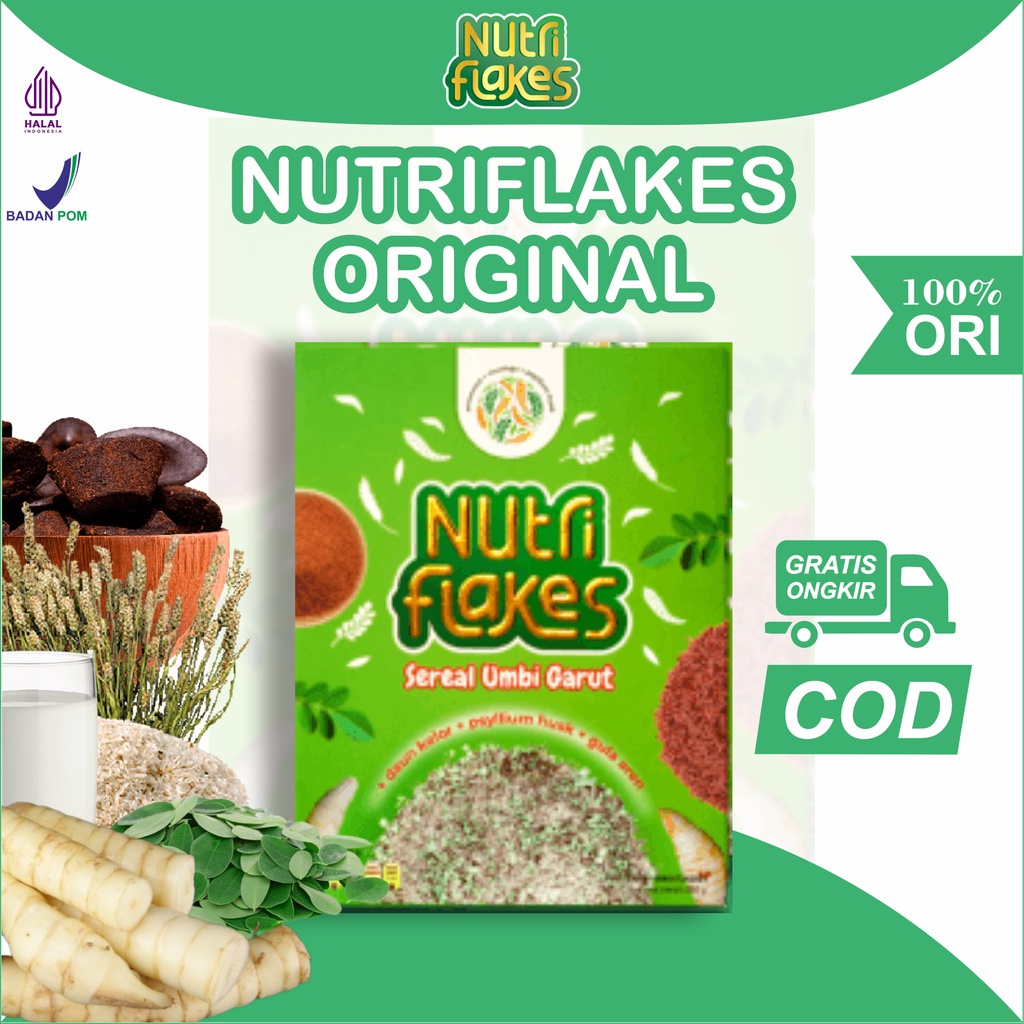 

NUTRIFLAKES ORIGINAL- SEEREAL SEHAT UNTUK ASAM LAMBUNG UMBI GARUT DENGAN FOMULASI