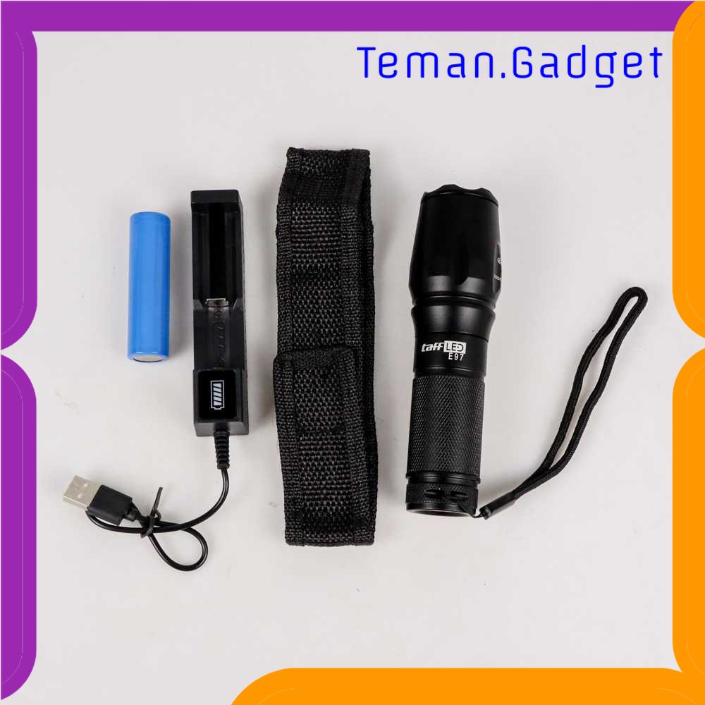 TG-SNT TaffLED Senter Tactical XML-T6 3000 Lm+Baterai+Charger+Box - E97