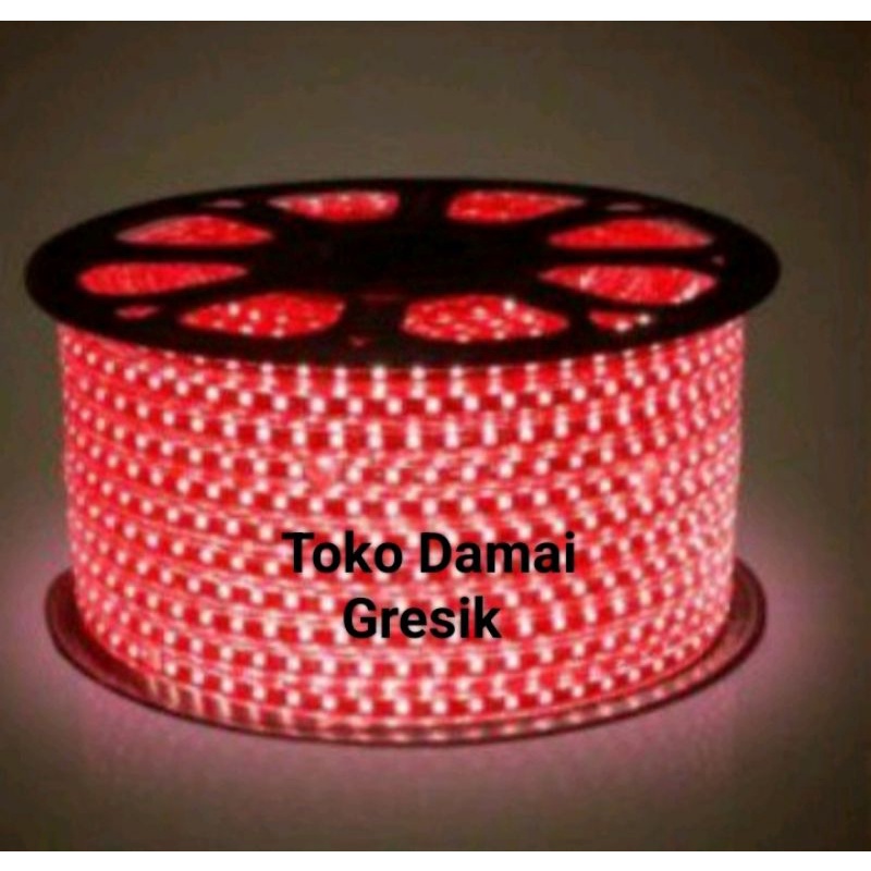 Lampu Hias Selang Led Strip 5050 / 3014 AC 220 Volt Meteran - Warna Merah