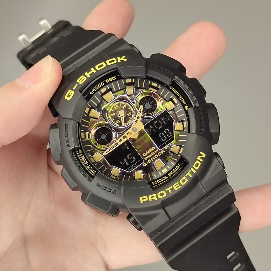 G-Shock Casio Jam Tangan Pria GShock Camo GA-100CF-1A9 Military Autolight Fullset