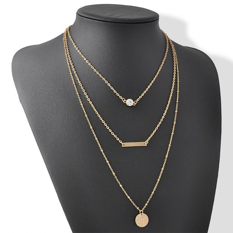 Mutil-lapisan Kalung Rantai Dot Kecil Untuk Wanita Gadis Halus Liontin Gadis Fashion Perhiasan