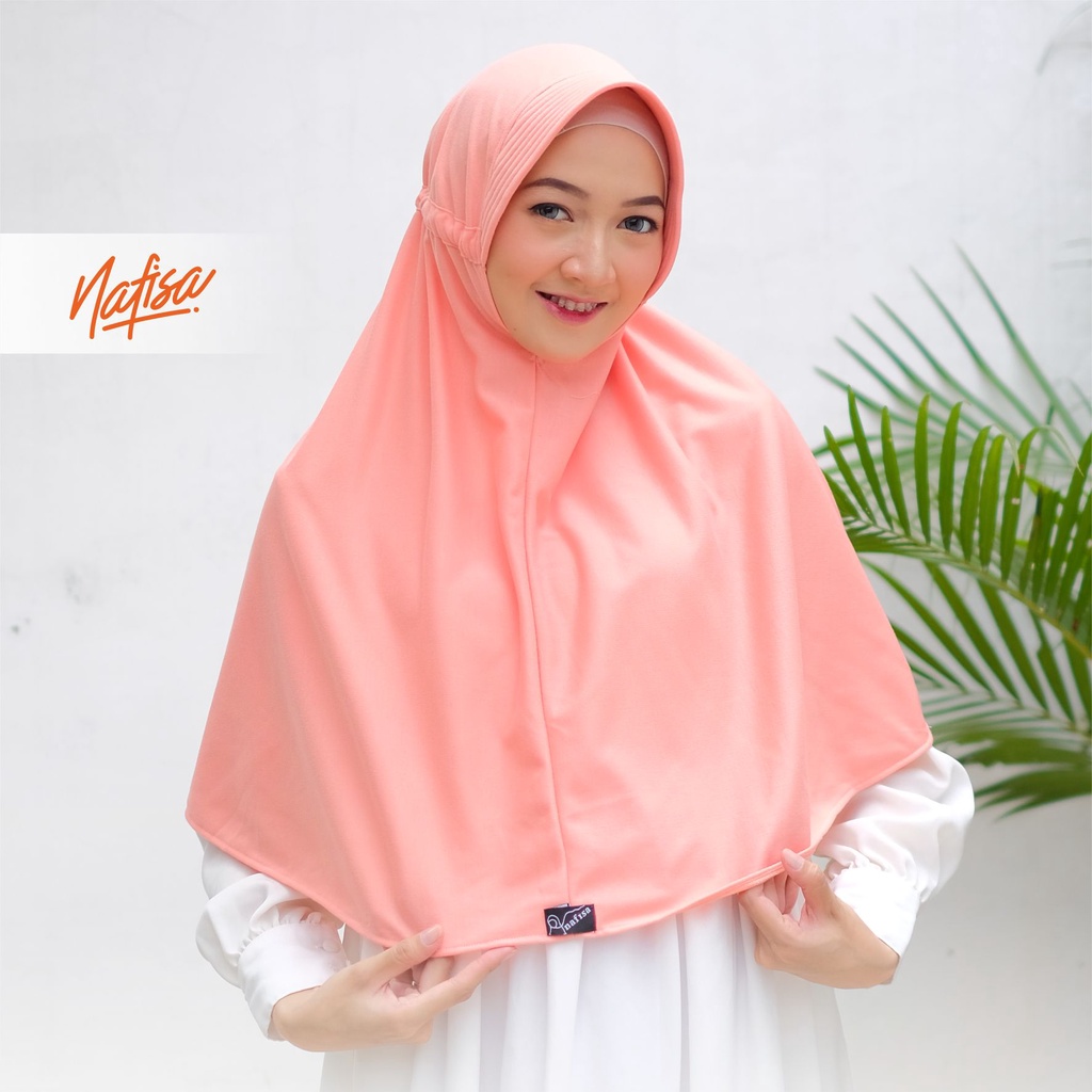 Jilbab Instan Serut Home Statis NAFISA SANTAI | Hijab Serut Instan Pet Kecil Antem Kaos Khimar Kerudung