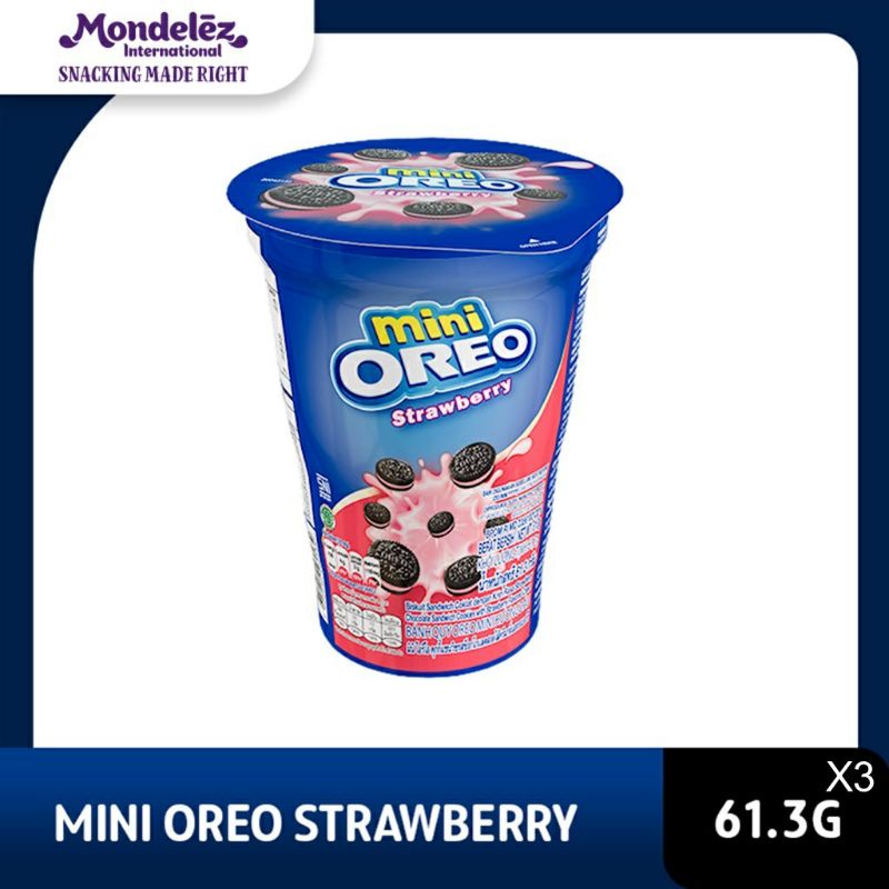 

Mini Oreo Biskuit Strawberry Cup 61.3 Gram Untuk Traveling - Triple Pack ( 3pcs)