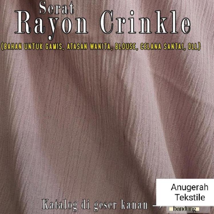 Produk Oke m3M7y 1/2 meteran (0.5 meter) kain Rayon crinkle,krincle,krinkel Reactive (tidak luntur)#