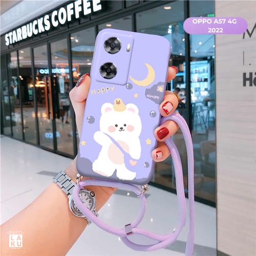 Softcase Tali Macaron Lilac Oppo A57 4G 2022 [UV481] - Case Lucu - Case Hp - Casing Handphone - Case