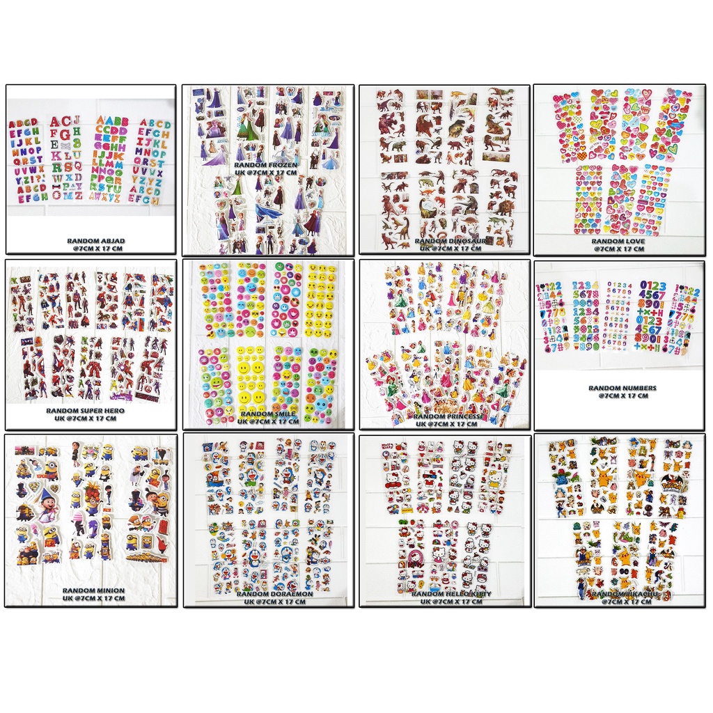 

WPSBGS STICKER TIMBUL 3D 7X17CM STIKER SUPERHERO PRINCESS TEMPELAN ANAK LUCU SCRAPBOOK STICKER DIARY CALENDER JOURNAL ANGKA HURUF BUJO JOURNAL
