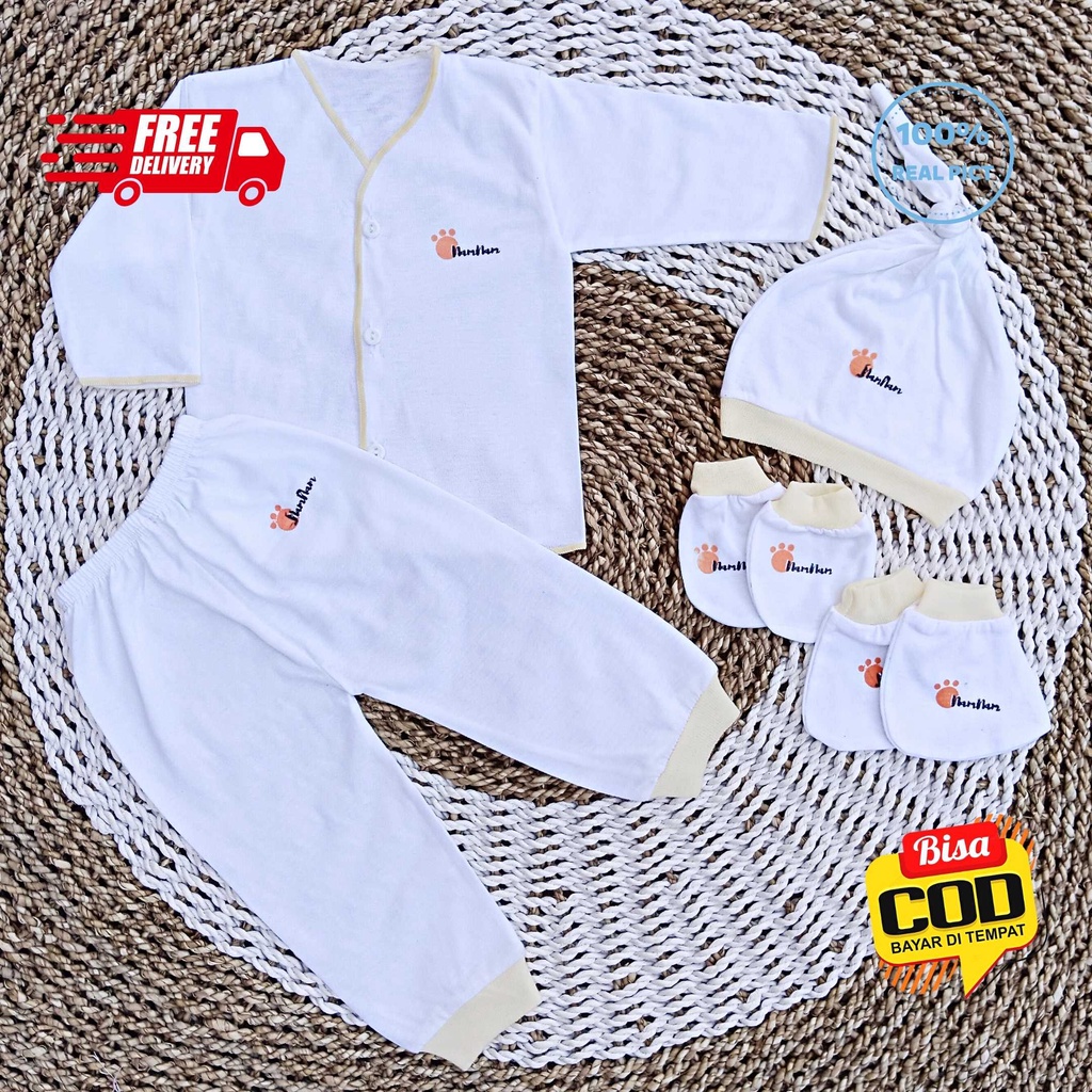 Paket Hemat 1 Stel Baju Bayi Panjang 1 Topi dan 1 Set Sarung Tangan dan Kaki Bayi merk Namnam