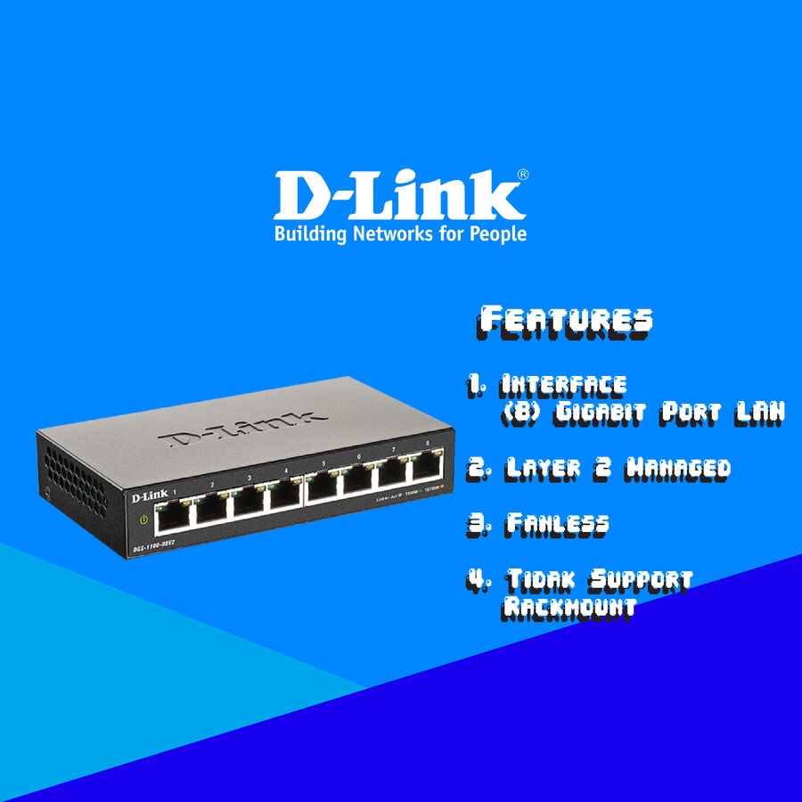 DLink DGS-1100-08V2 8-Port Gigabit Smart Managed Switch