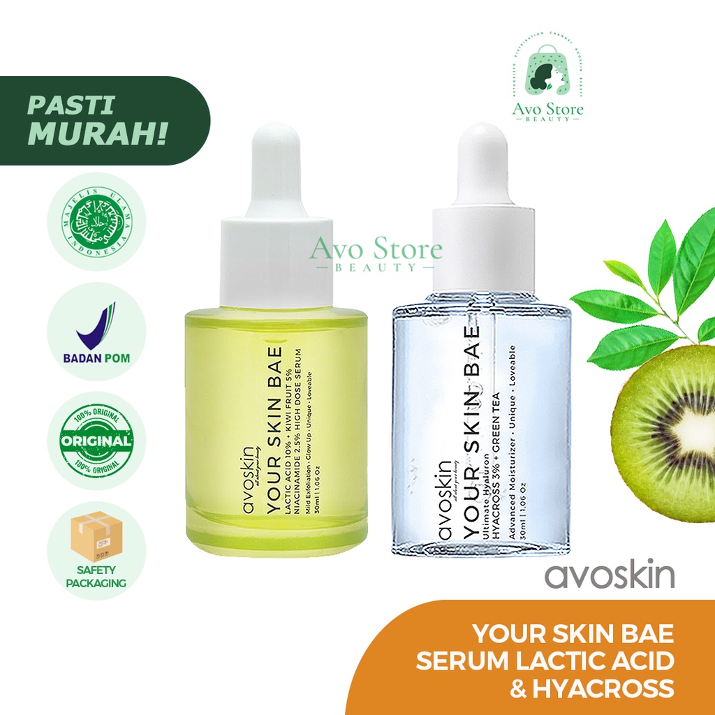 BUNDLING Avoskin Your Skin Bae Serum Lactic Acid 30ml + Serum Hyacross 30ml