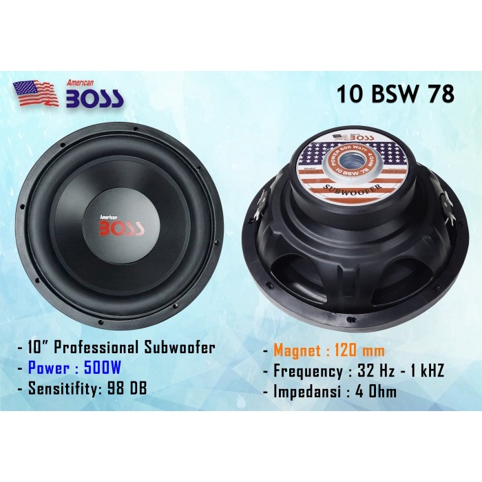 Car Subwoofer American Boss ABS 10&quot; BSW 78 10&quot;