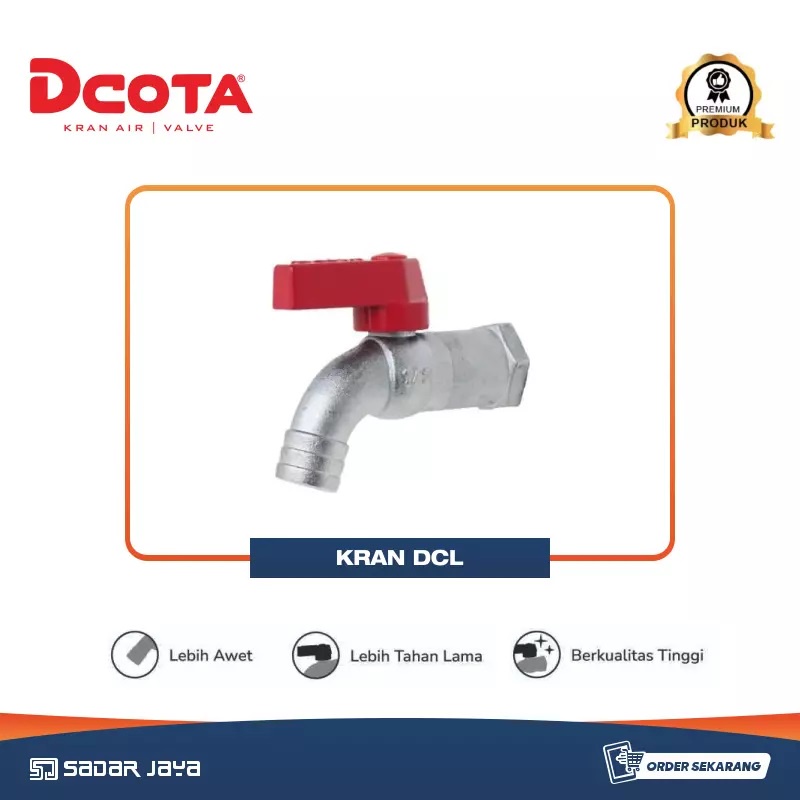 DCOTA DCL Kran Taman Murah Keran Tembok Garden Tap Metal Babet 1/2&quot; 3/4&quot;