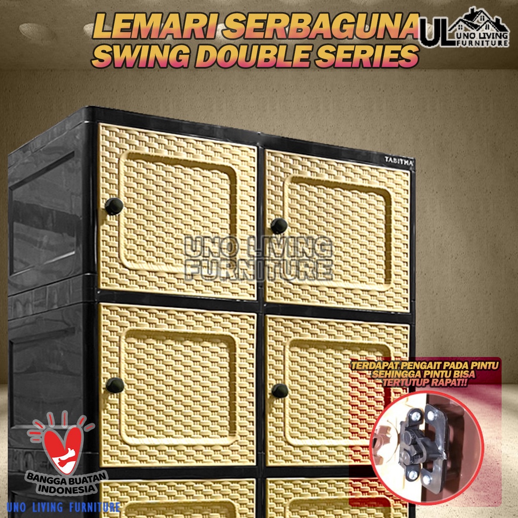Lemari Plastik Serbaguna DOUBLE 3 SUSUN Tabitha CLICKS Tabitha LOKI LOKER SERBAGUNA Lemari Pakaian CABINET LEMARI TABITHA LEMARI SWING