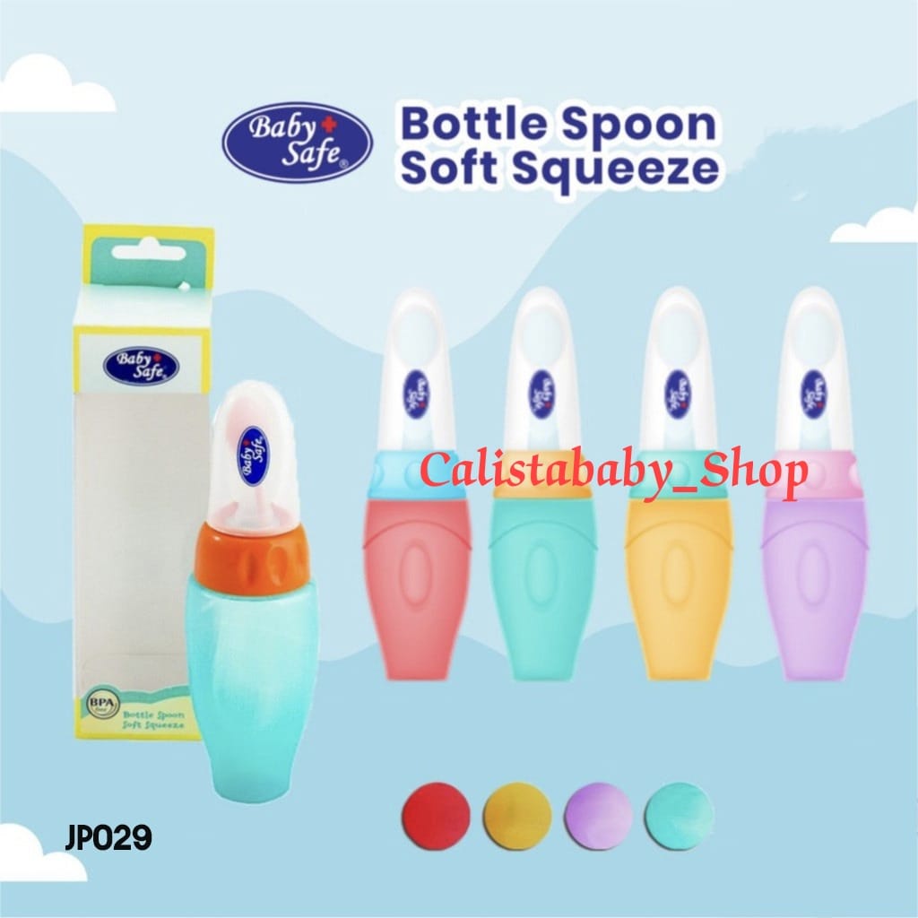 Baby safe bottle spoon JP029 soft squeeze feeder/ Botol sendok MPASI