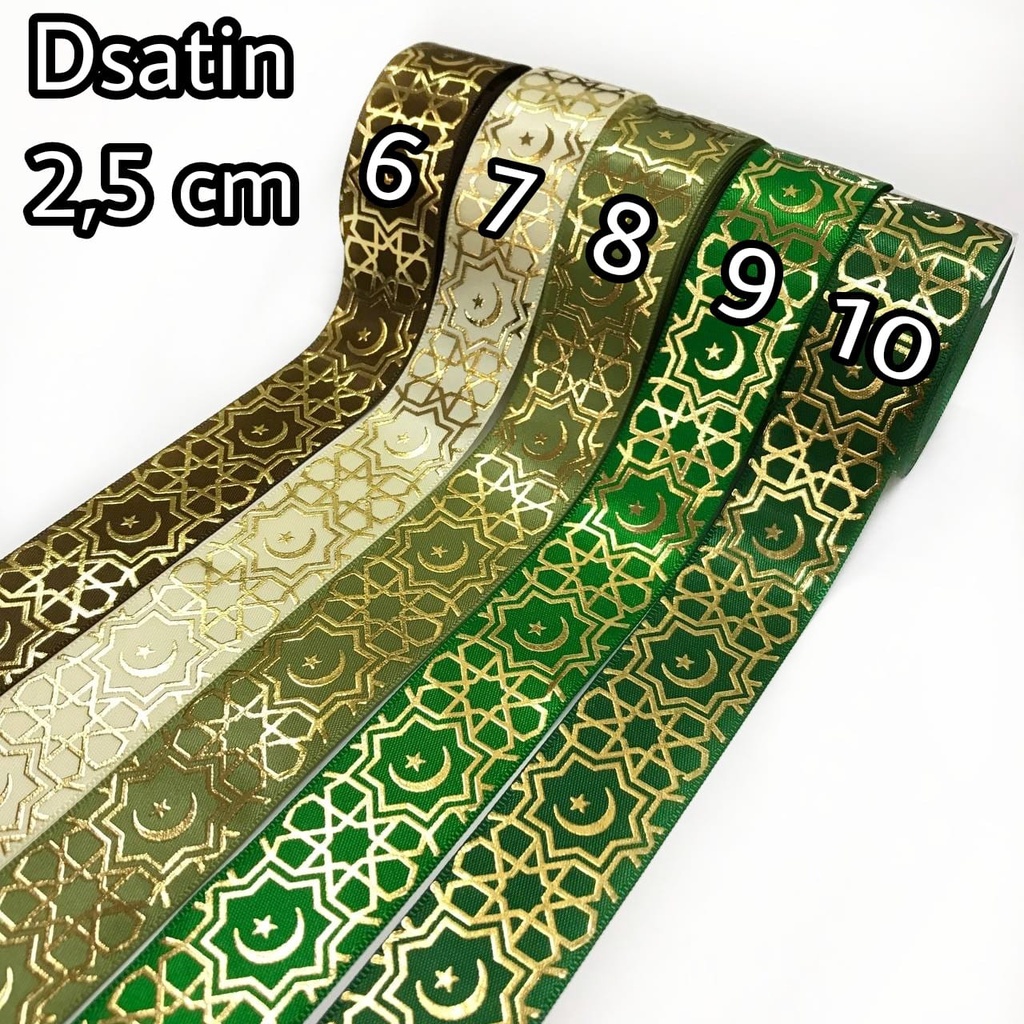 1 YARD - PITA IDUL FITRI SABLON EMAS TIMBUL PREMIUM | PITA GROSGRAIN DOUBLE SATIN LEBARAN