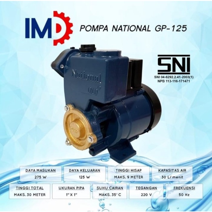 Pompa Pompa Air / Mesin Pompa Air Nasional Imd Gp - 125