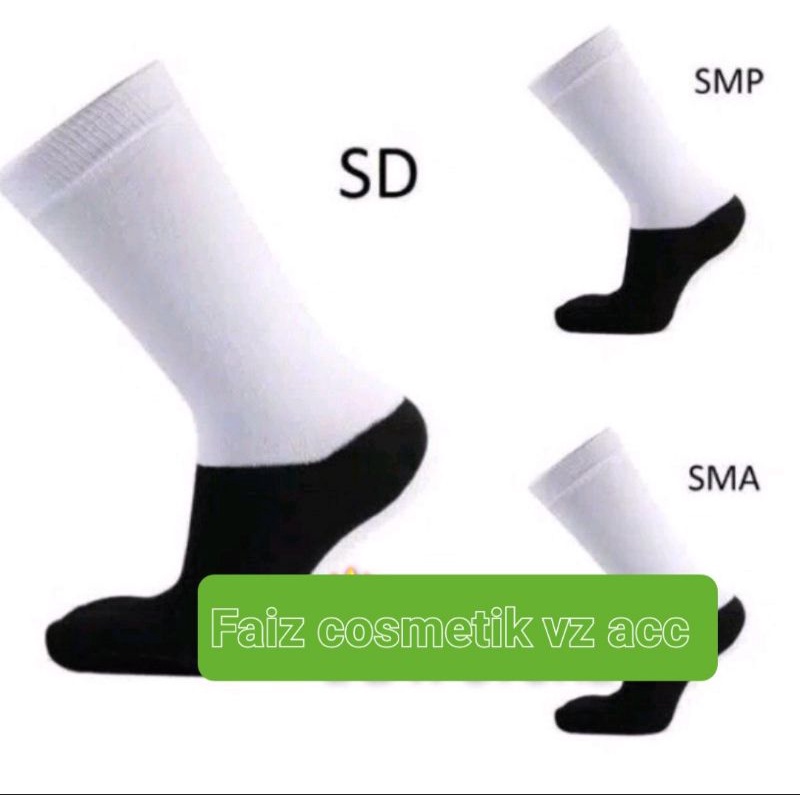 Kaos Kaki Sekolah panjang Putih Hitam SD SMP SMA