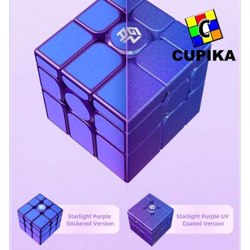 Rubik Gan UV COATED Mirror M Magnetic 3x3 Purple 3x3x3 Ungu Original