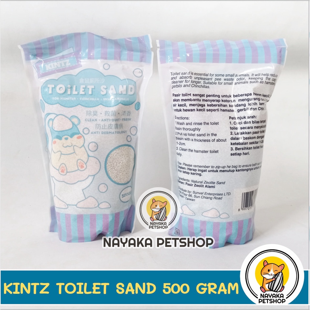 Kintz Toilet Sand 500 gram Pasir Hamster Zeolit Kencing Kotoran Hewan