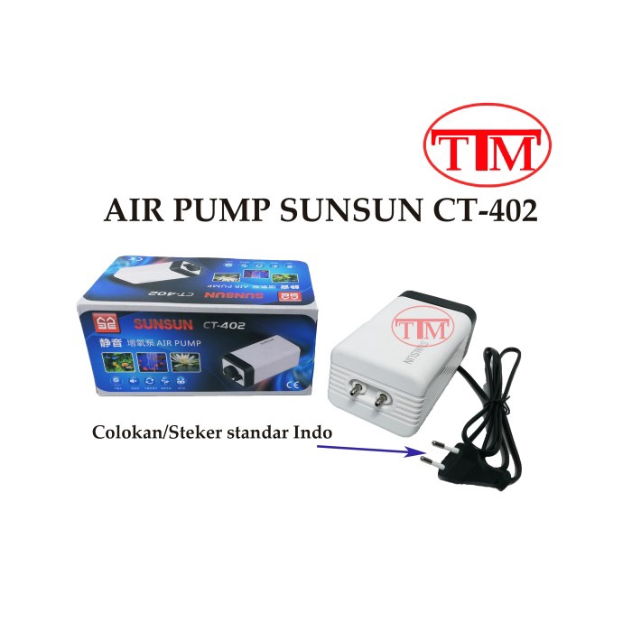 Ct-402 Aerator Sunsun Air Pump Aquarium Pompa Udara Original Sunsun
