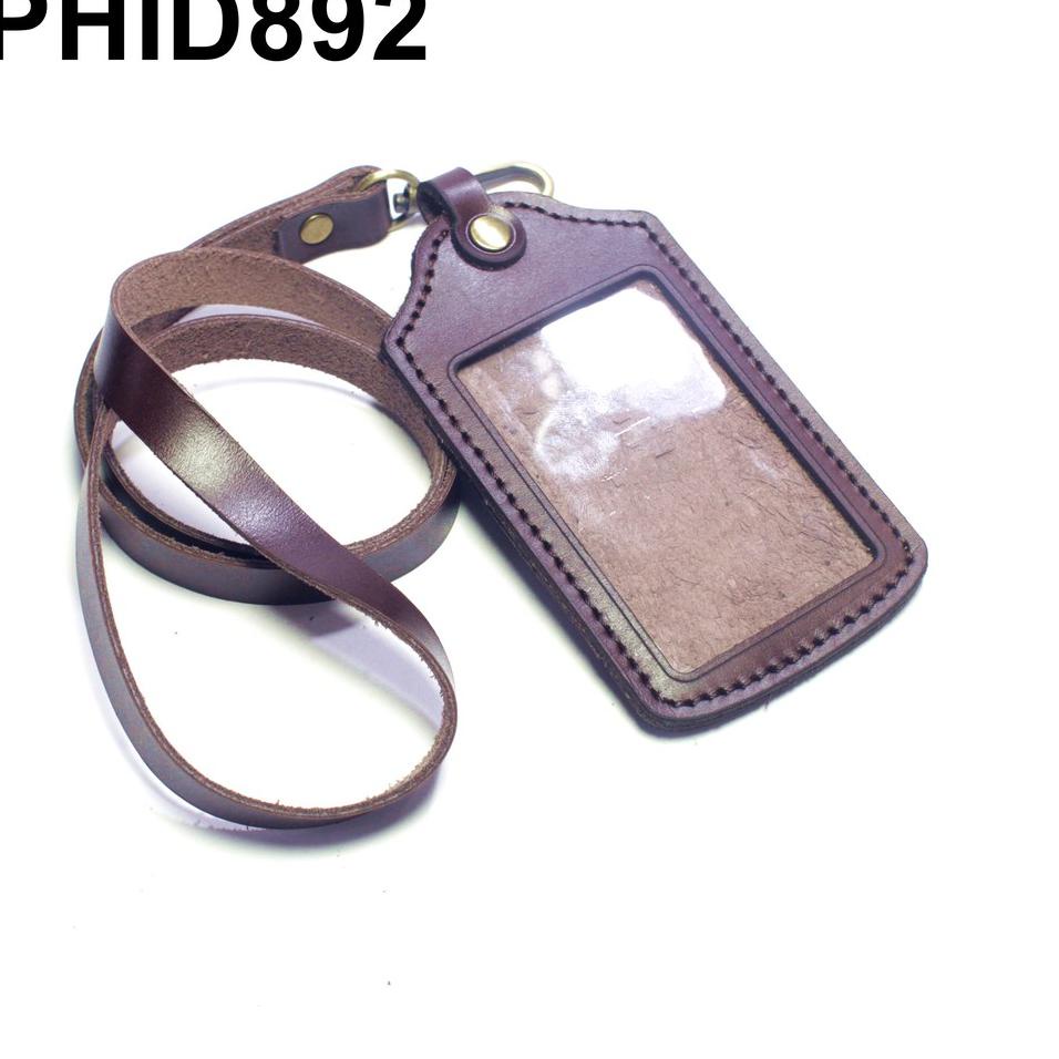 

라마 gantungan dompet ID card kulit coklat - tali id card holder - PHID892 Hot