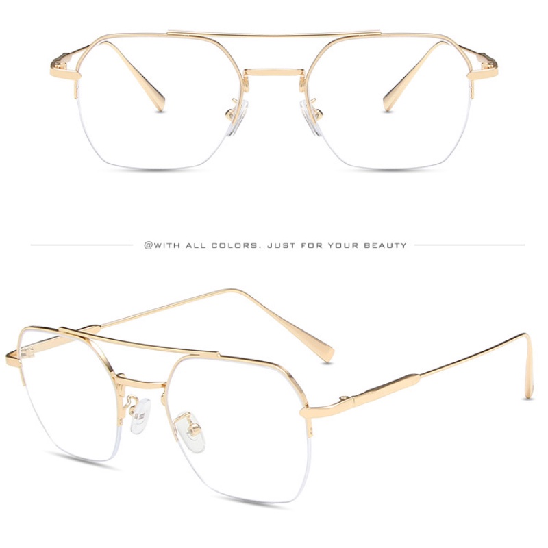 Bisnis Kacamata Anti Radiasi Wanita Pria Metal Half Frame