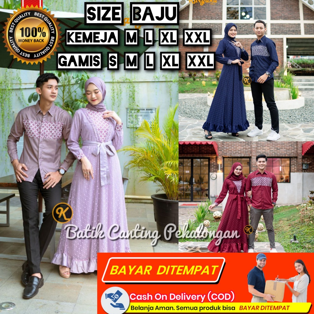 Couple gamis dan batik pasangan muslim kekinian couple ayuma batik karyaku ada ld jumbo