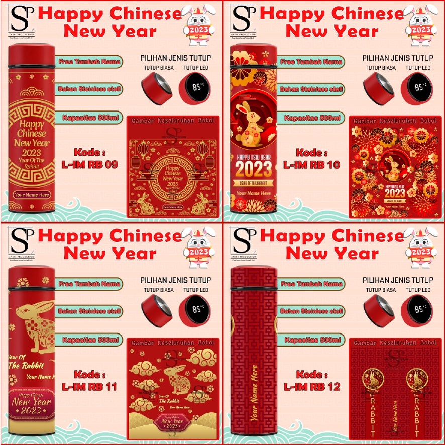 Botol Termos Imlek Tumbler Indicator LED Chinese New Year