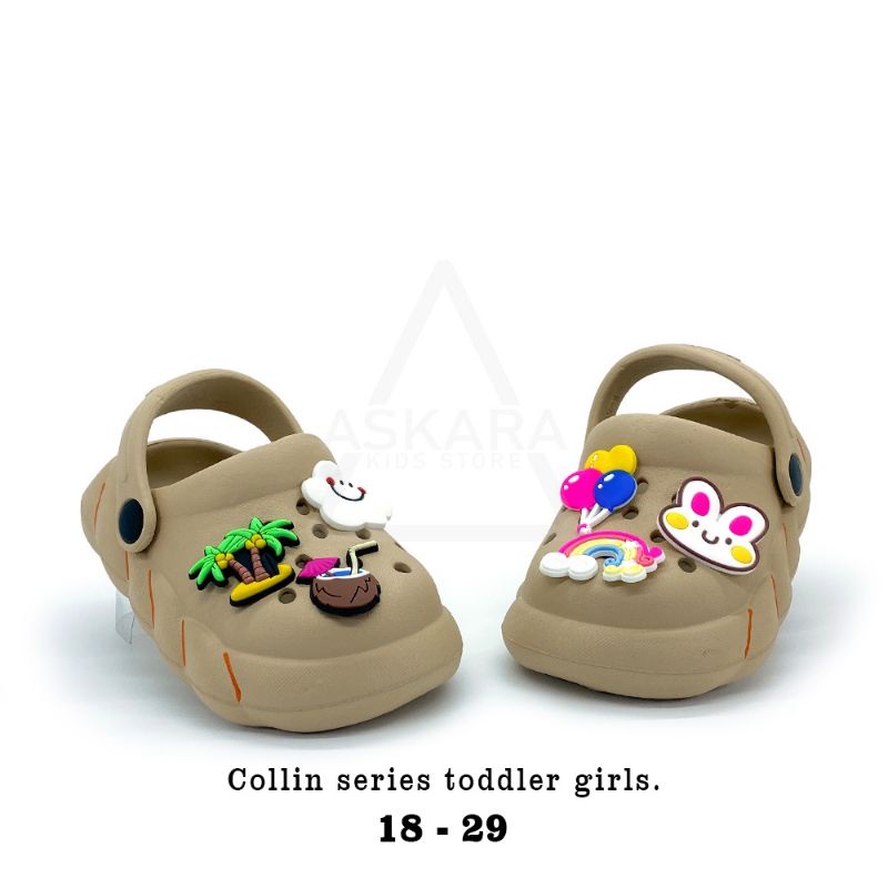 Sandal anak perempuan tali belakang jibitz lucu gemoyy jelly import
