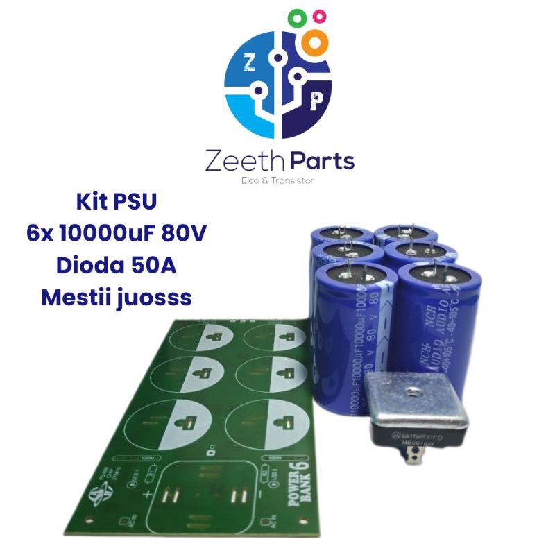 Kit psu elco nichicon 10000uf 80v 6x nch audio ori nichicon 10000uf 80v