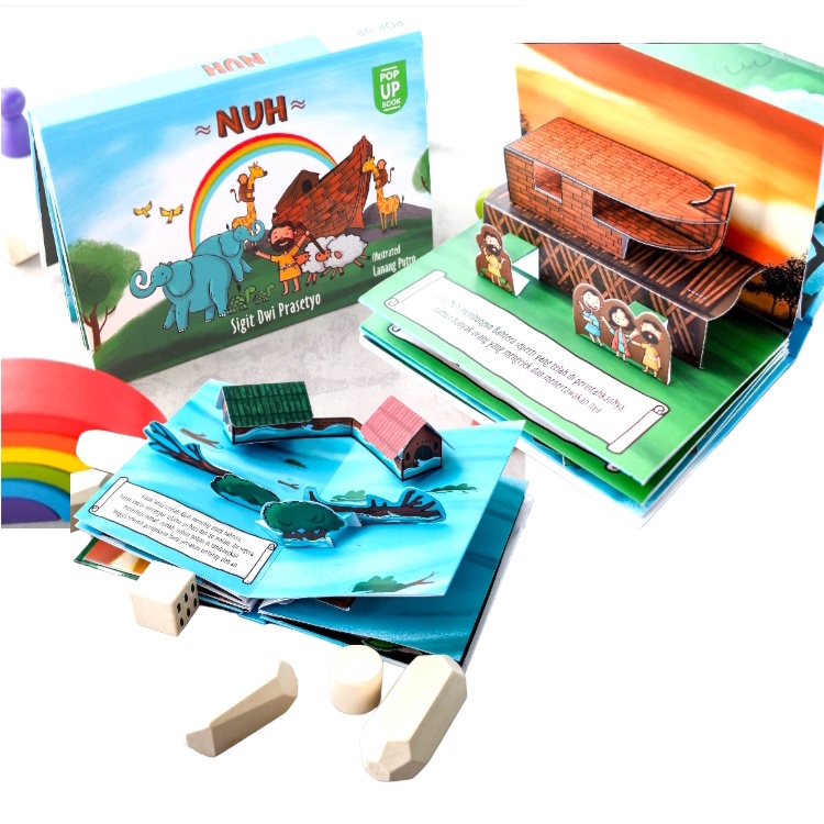 Pop Up Book Buku Permainan Edukasi Interaktif 3D Anak Balita Batita Sekolah Minggu Play Book 3 Dimensi Bahasa Indonesia Game Mainan Rohani Kristen Katolik Simulasi Guru