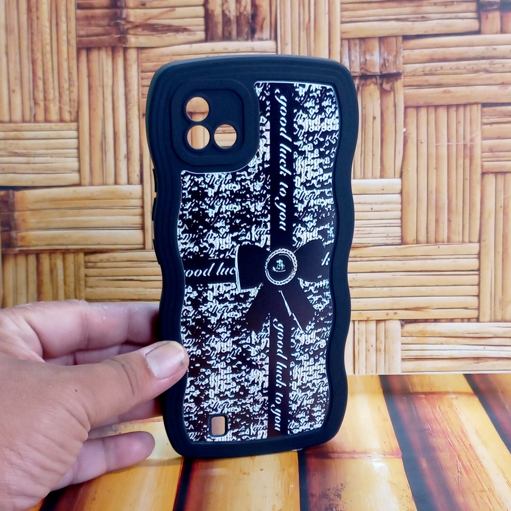 Casing Realme C11 2021 RMX3231 Soft Case Gelombang Black Motif Pita Realme C20 RMX3061 RMX3063 Realm