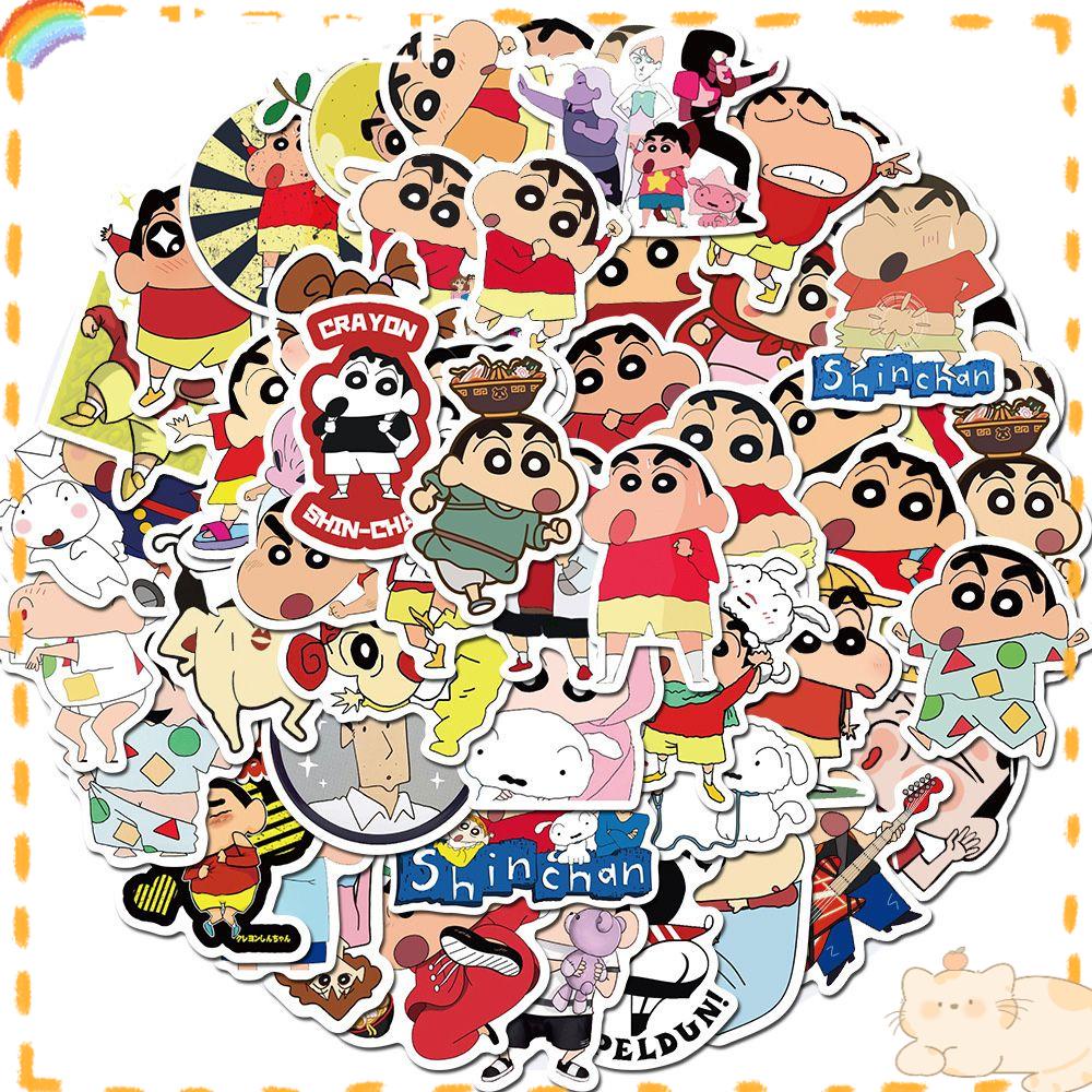 Solighter Stiker Sticker Lovers Koper Gitar Crayon Shin-Chan Lovers Stiker PVC