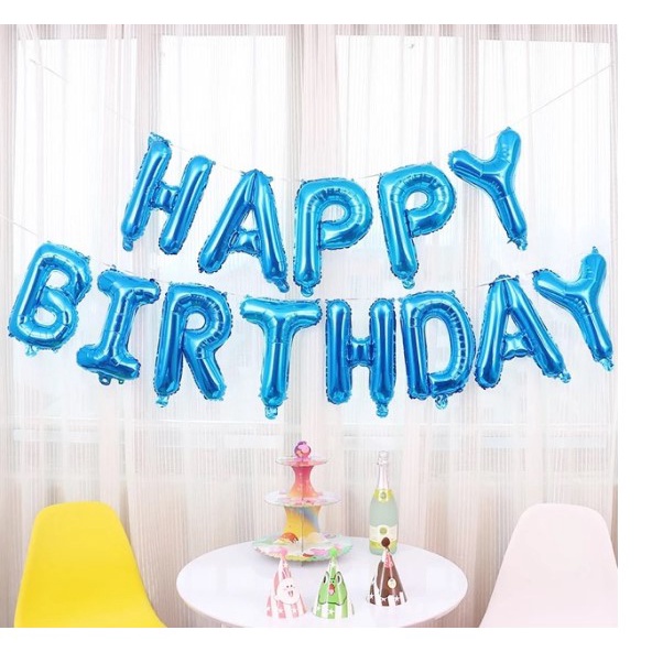 Balon Foil Set HAPPY BIRTHDAY (13 pcs) / 16 inch untuk Dekorasi / Hiasan / Pesta / Acara