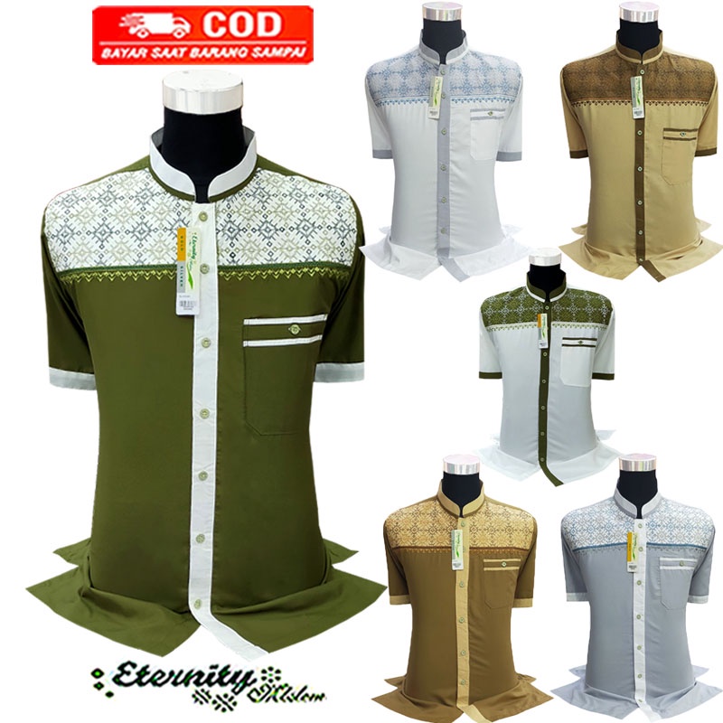 Baju Koko Pria Dewasa Koko Eternity Lengan Pendek Koko Baju COD