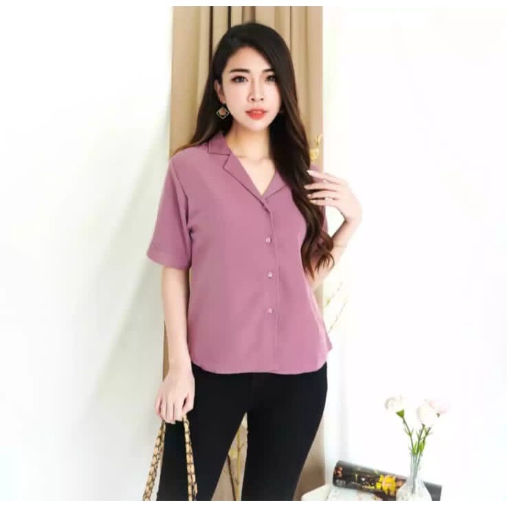 Key - 0397 MERRY Top Moscrepe Halus / Atasan Kemeja Blouse Wanita / Kemeja Blouse Wanita Kantor Formal Casual