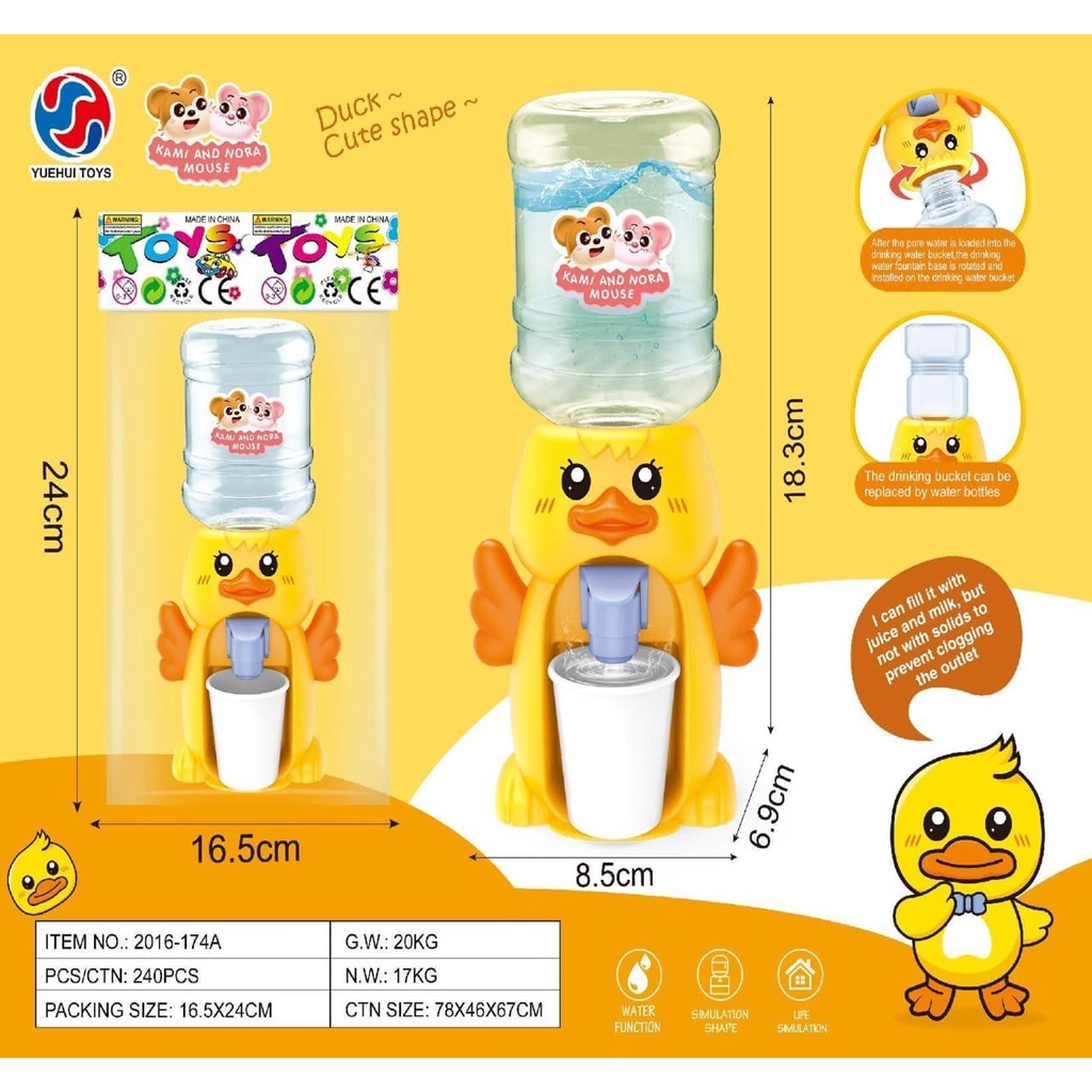 Dispenser Mini Galon Portable Anak Air Minum/Bermacam Karakter 18x8.5x7.3 cm DISPENSER AIR GALON MINI MAINAN ANAK ANAK KARAKTER LUCU