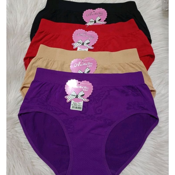 Celana Dalam Wanita An Mei Jiao Art 8047/ CD Bahan Rajut Stretch BB 65-80kg/ CD Wanita Import