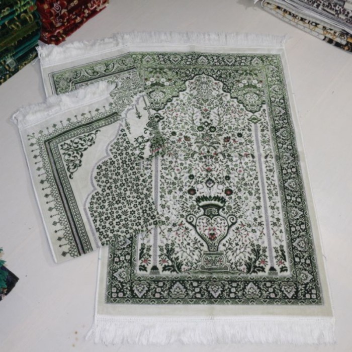 Sajadah sajadah turki premium tebal - hijau muda(I5D5) Sajadah Turki Premium Import Original Sajadah