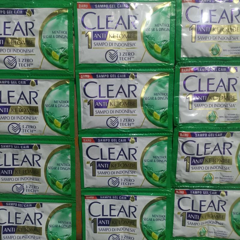 CLEAR SHAMPO sachet / Shampo Clear Renceng  isi 12 Kosmetik Arjuna Unilever