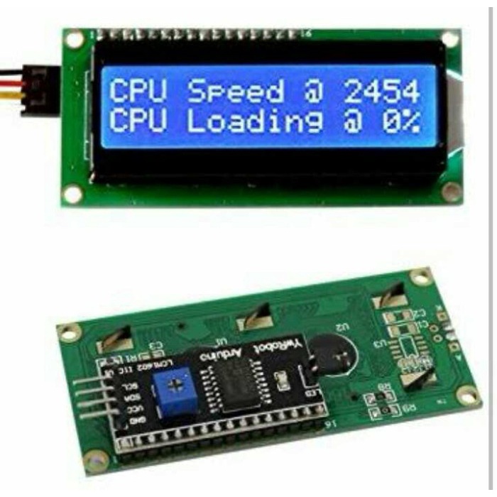 LCD 16x2 Biru Blue 1602 SPI I2C Backpack