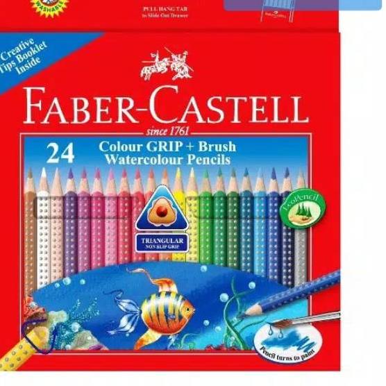 

Hot Sale - Pensil warna 24 / Colour grip watercolour pencils 24 warna faber castell