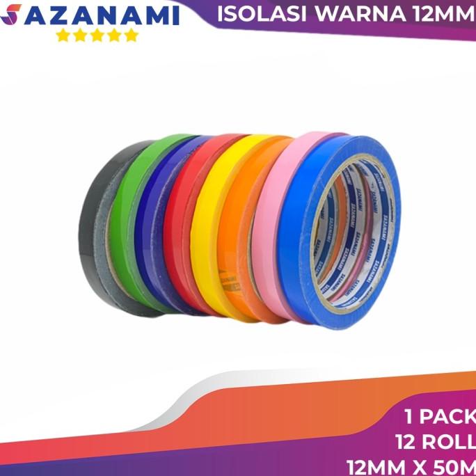 

1 PACK LAKBAN ISOLASI WARNA 12MM X 50M SAZANAMI SELOTIP WARNA 1 LUSIN