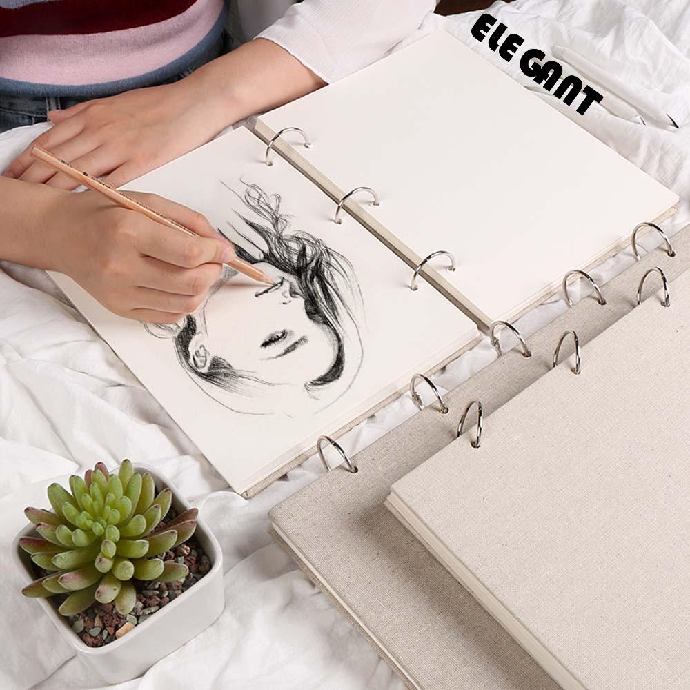 ELEGANT Retro Graffiti Sketch Book 160 GSM Painting Sketch Paper Art Supplies Stationery Professional Notebook Refillable Super thick Loose-Leaf Spiral Sketchbook