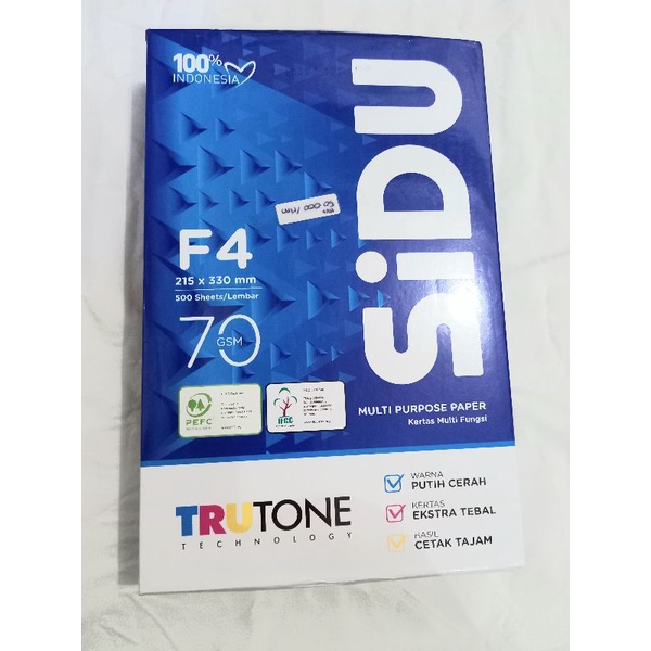 

Kertas HVS F4 SIDU 70 gsm Putih