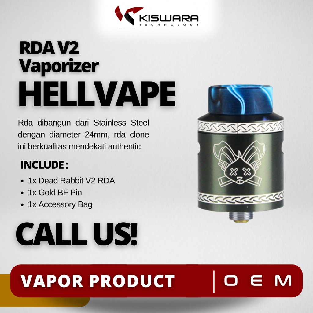 Dead Rabbit V2 RDA Atomizer Clone GUN METAL