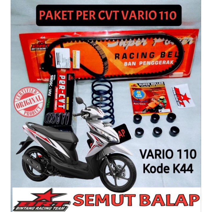 BRT RACING PAKET KIRIAN VARIO 110 FI ESP PAKET KIRIAN VARIO 110 FI LED PERCVT VBELT DAN ROLLER 8 9 1